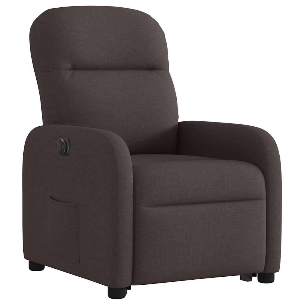 vidaXL Relaxsessel mit Aufstehhilfe Elektrisch Dunkelbraun Stoff