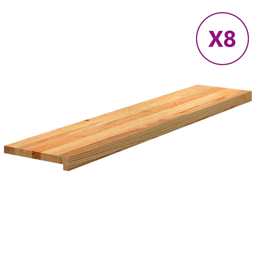 vidaXL Treppenstufen 8 Stk. Hellbraun 120x30x2 cm Massivholz Eiche