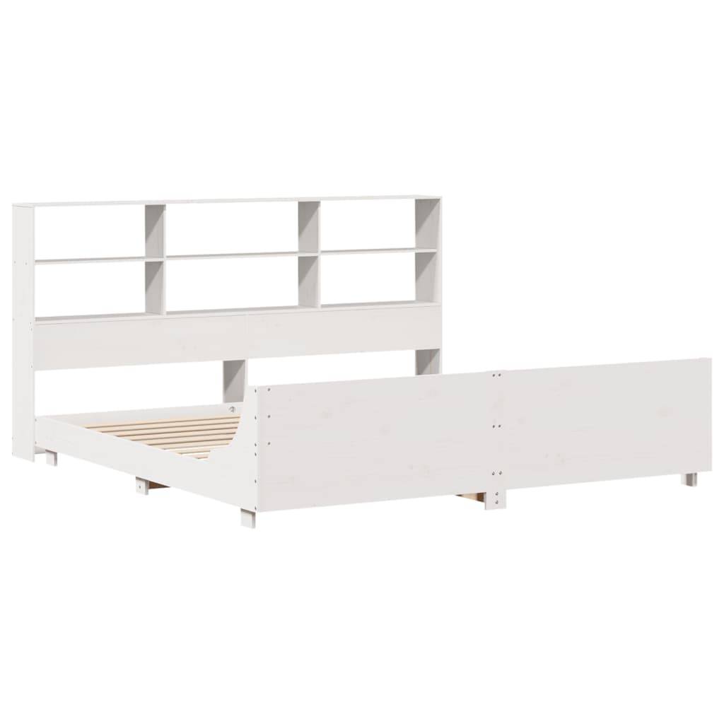 vidaXL Massivholzbett ohne Matratze Weiß 180x200 cm Kiefernholz