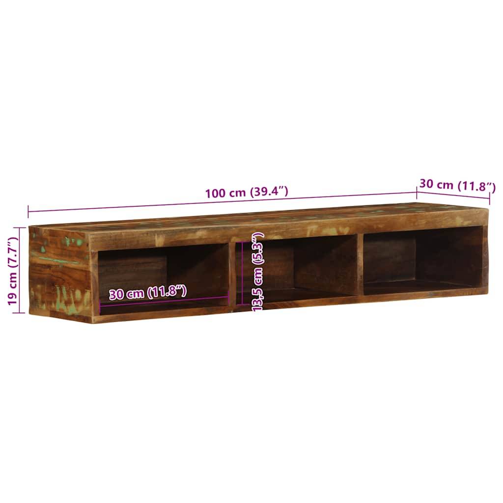 vidaXL TV-Wandschrank 100x30x19 cm Altholz Massiv
