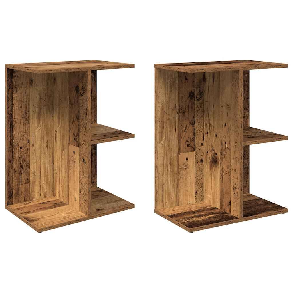vidaXL Nachttische 2 Stk. Altholz-Optik 46,5x29x61 cm Holzwerkstoff