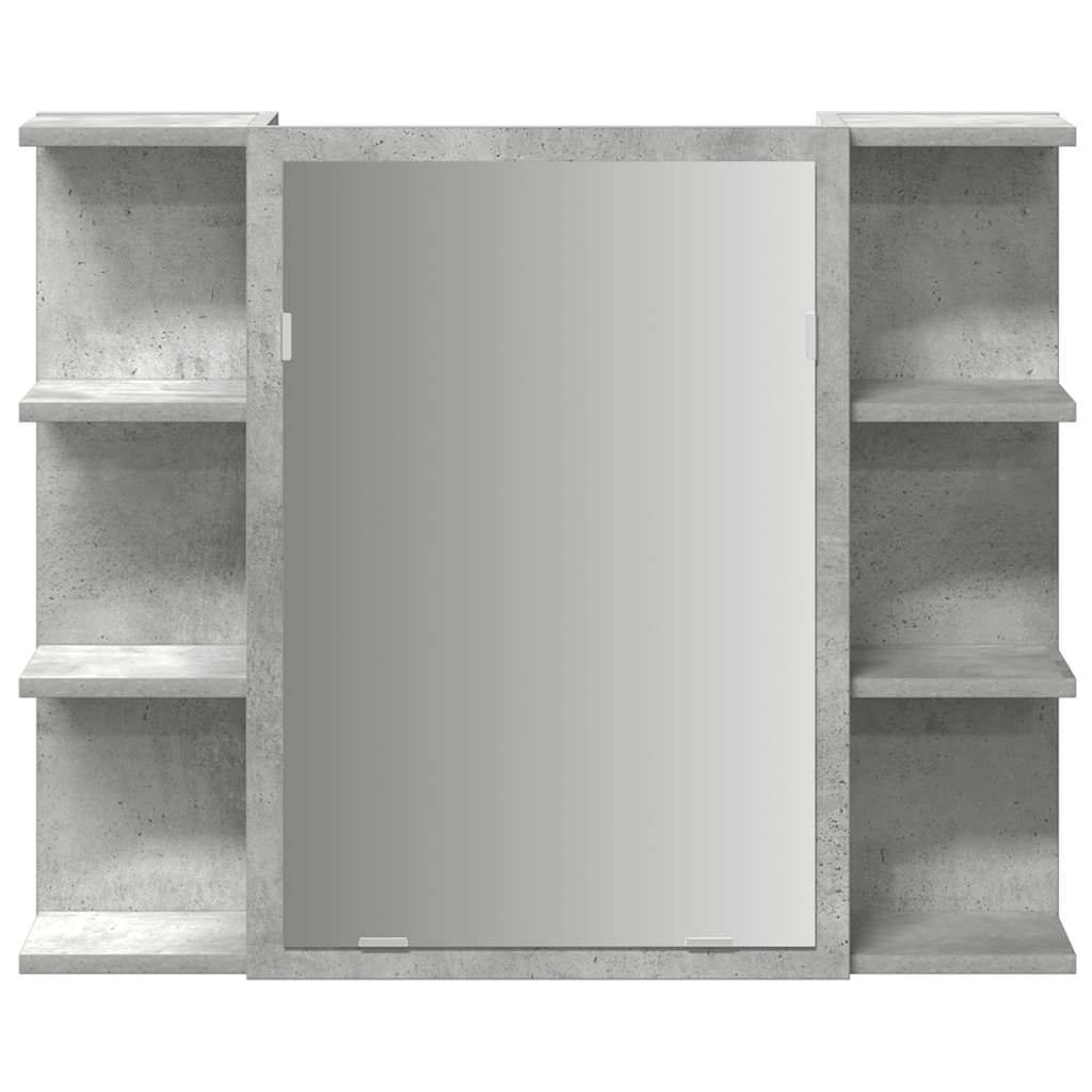 vidaXL Bad-Spiegelschrank Betongrau 80x20,5x64 cm Holzwerkstoff