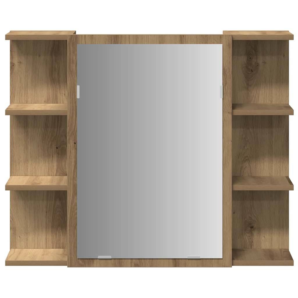 vidaXL Bad-Spiegelschrank Artisan-Eiche 80x20,5x64cm Holzwerkstoff