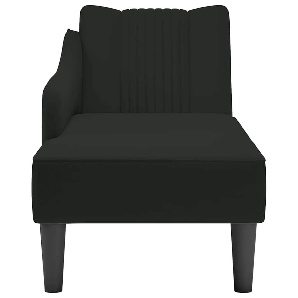 vidaXL Chaiselongue mit Rechter Armlehne Schwarz Samt