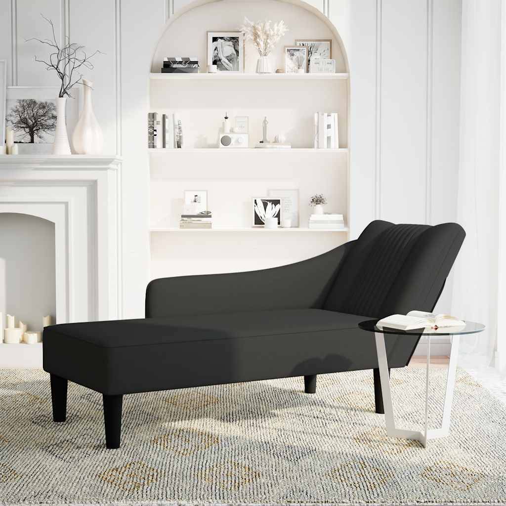 vidaXL Chaiselongue mit Rechter Armlehne Schwarz Samt