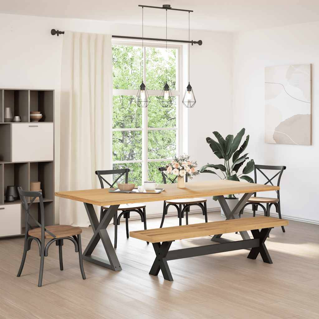 vidaXL Esszimmerbank NOAIN X-Form-Beine 180x40x45 cm Massivholz Kiefer