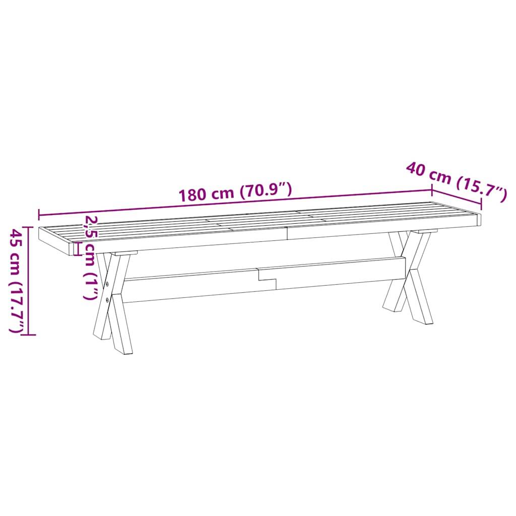 vidaXL Esszimmerbank NOAIN X-Form-Beine 180x40x45 cm Massivholz Kiefer