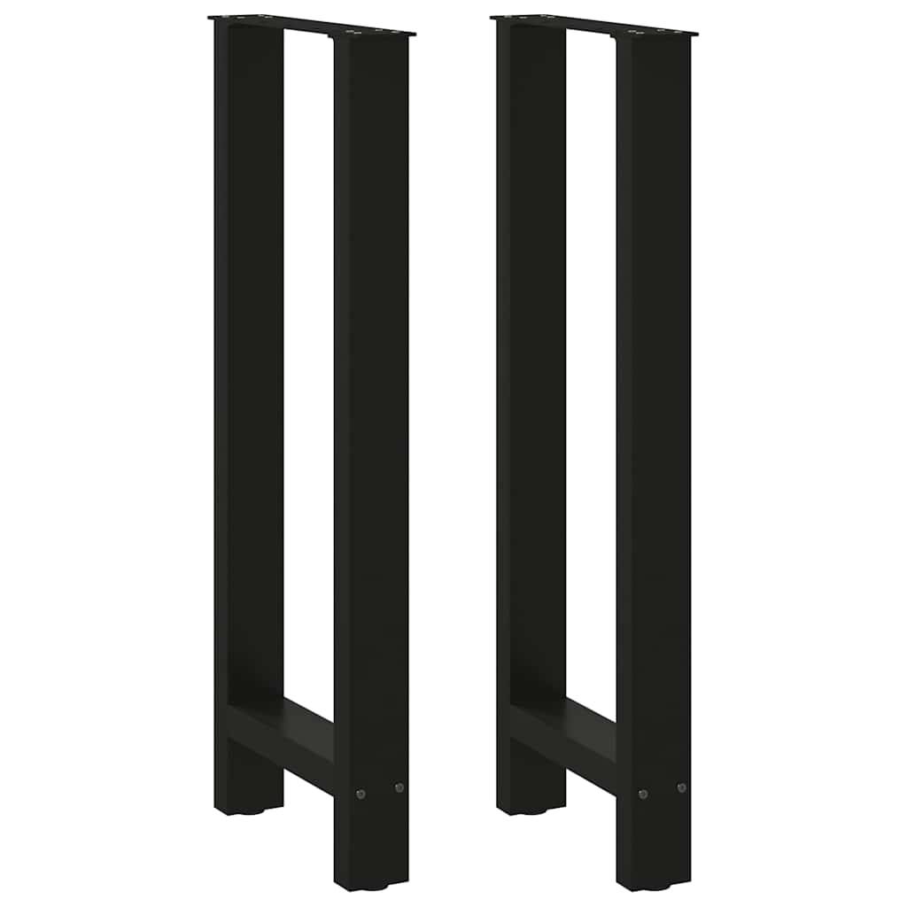 vidaXL Bartischbeine Schwarz 2 Stk. 40x(100-101) cm Stahl