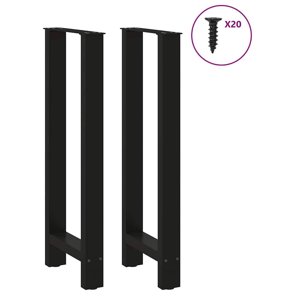 vidaXL Bartischbeine Schwarz 2 Stk. 40x(100-101) cm Stahl