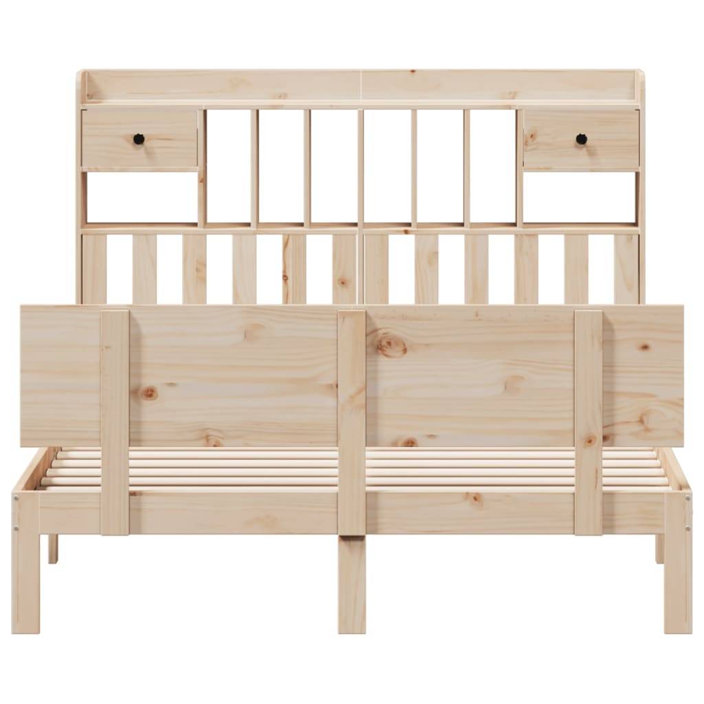 vidaXL Massivholzbett mit Regal ohne Matratze 140x190 cm Kiefer