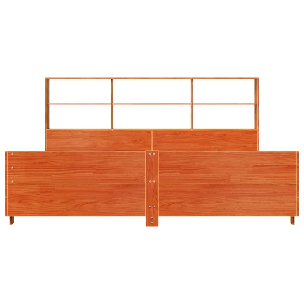 vidaXL Massivholzbett ohne Matratze Wachsbraun 180x200 Kiefernholz