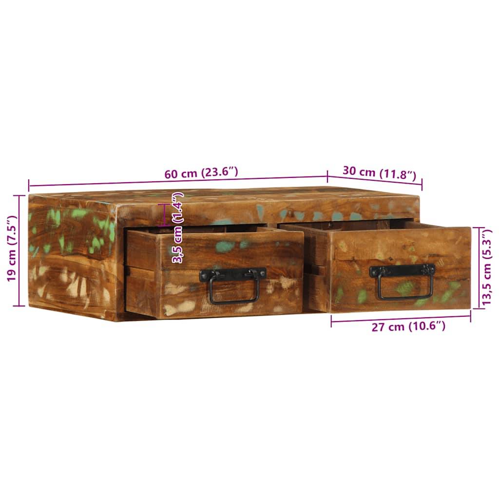 vidaXL TV-Wandschrank 60x30x19 cm Altholz Massiv