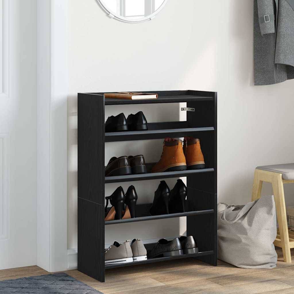 vidaXL Schuhregal Schwarz 60x25x81 cm Holzwerkstoff
