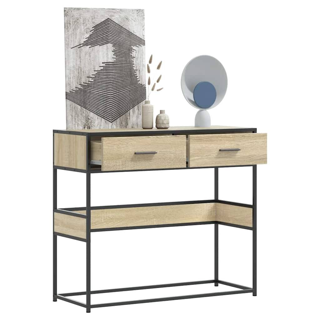 vidaXL Konsolentisch Sonoma-Eiche 90x35x80 cm Holzwerkstoff
