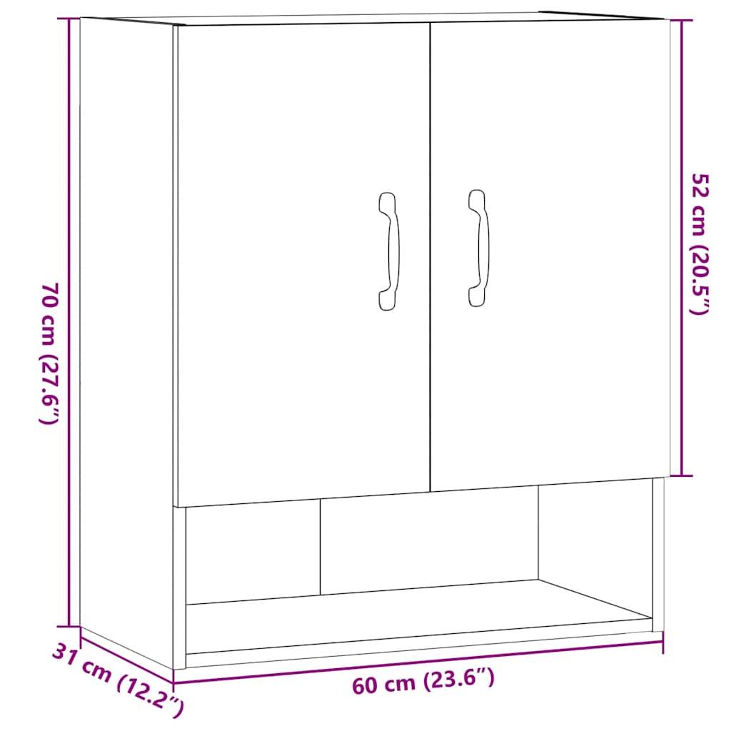 vidaXL Wandschrank Artisan-Eiche 60x31x70 cm Holzwerkstoff