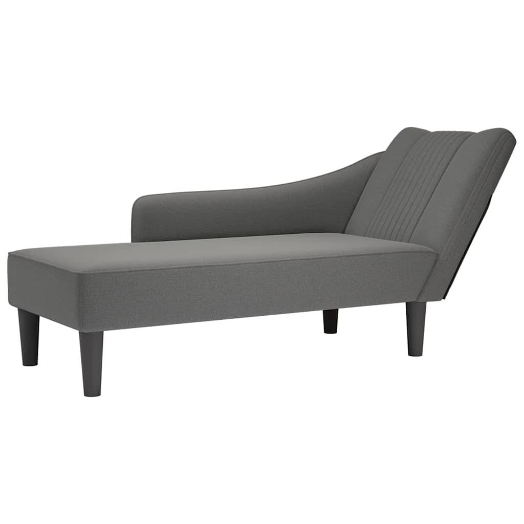 vidaXL Chaiselongue mit Rechter Armlehne Dunkelgrau Stoff