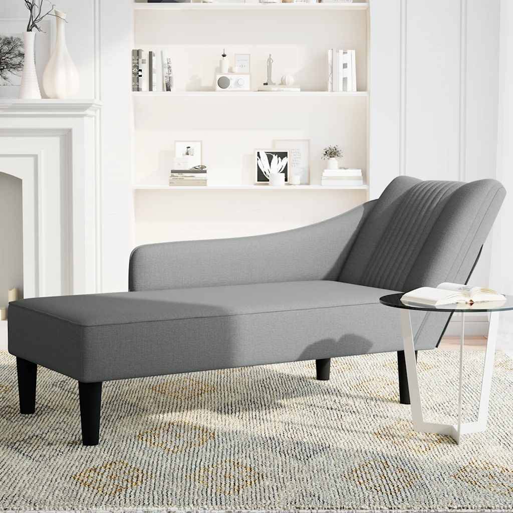 vidaXL Chaiselongue mit Rechter Armlehne Dunkelgrau Stoff