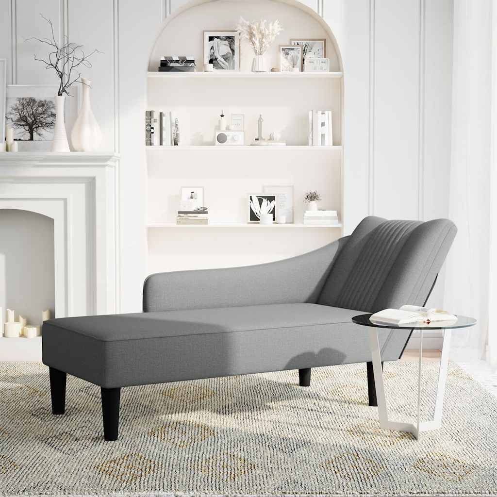 vidaXL Chaiselongue mit Rechter Armlehne Dunkelgrau Stoff
