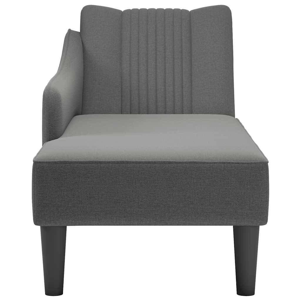 vidaXL Chaiselongue mit Rechter Armlehne Dunkelgrau Stoff