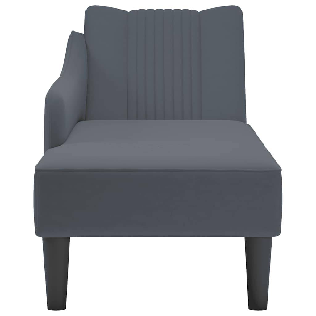 vidaXL Chaiselongue mit Rechter Armlehne Dunkelgrau Samt