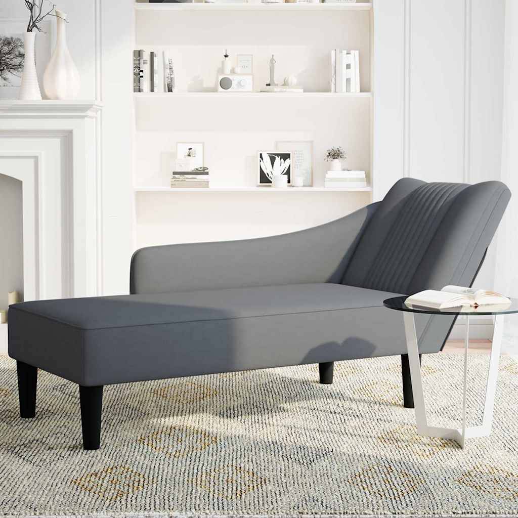 vidaXL Chaiselongue mit Rechter Armlehne Dunkelgrau Samt