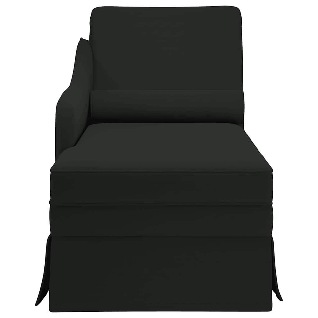 vidaXL Chaiselongue mit Nackenrolle und Rechter Armlehne Schwarz Samt