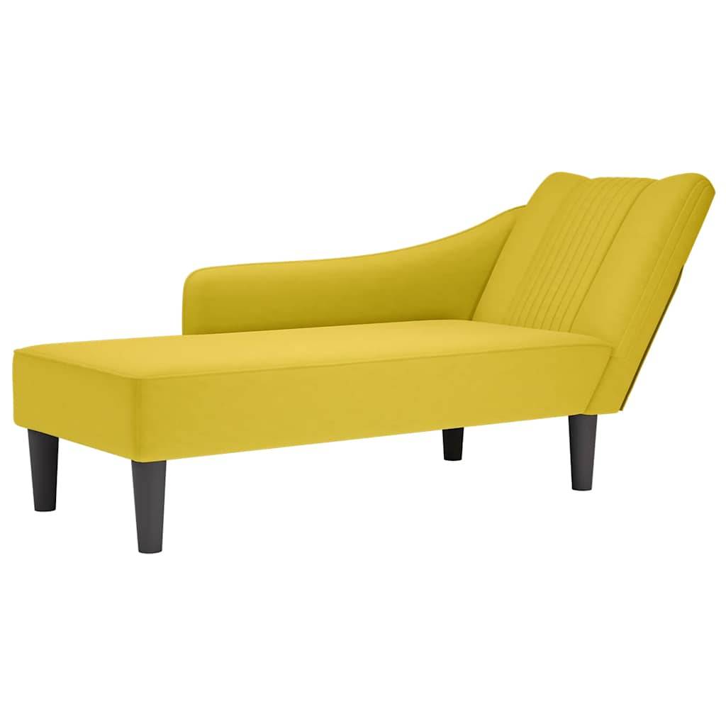 vidaXL Chaiselongue mit Rechter Armlehne Gelb Samt