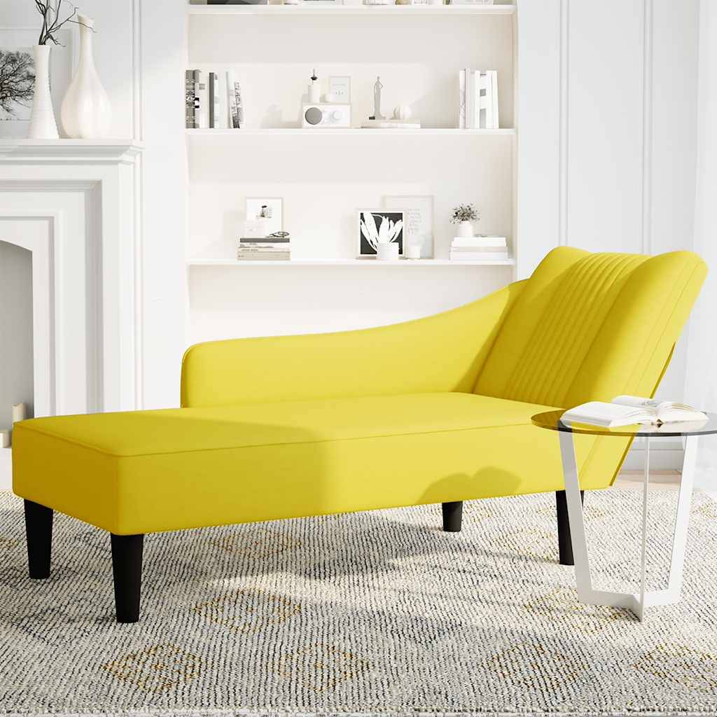 vidaXL Chaiselongue mit Rechter Armlehne Gelb Samt