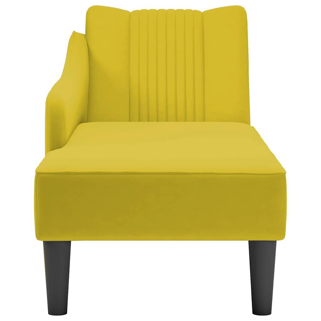 vidaXL Chaiselongue mit Rechter Armlehne Gelb Samt