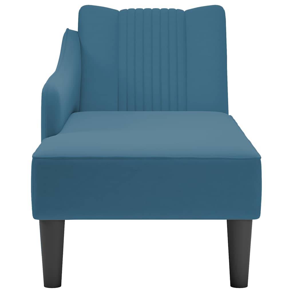 vidaXL Chaiselongue mit Rechter Armlehne Blau Samt