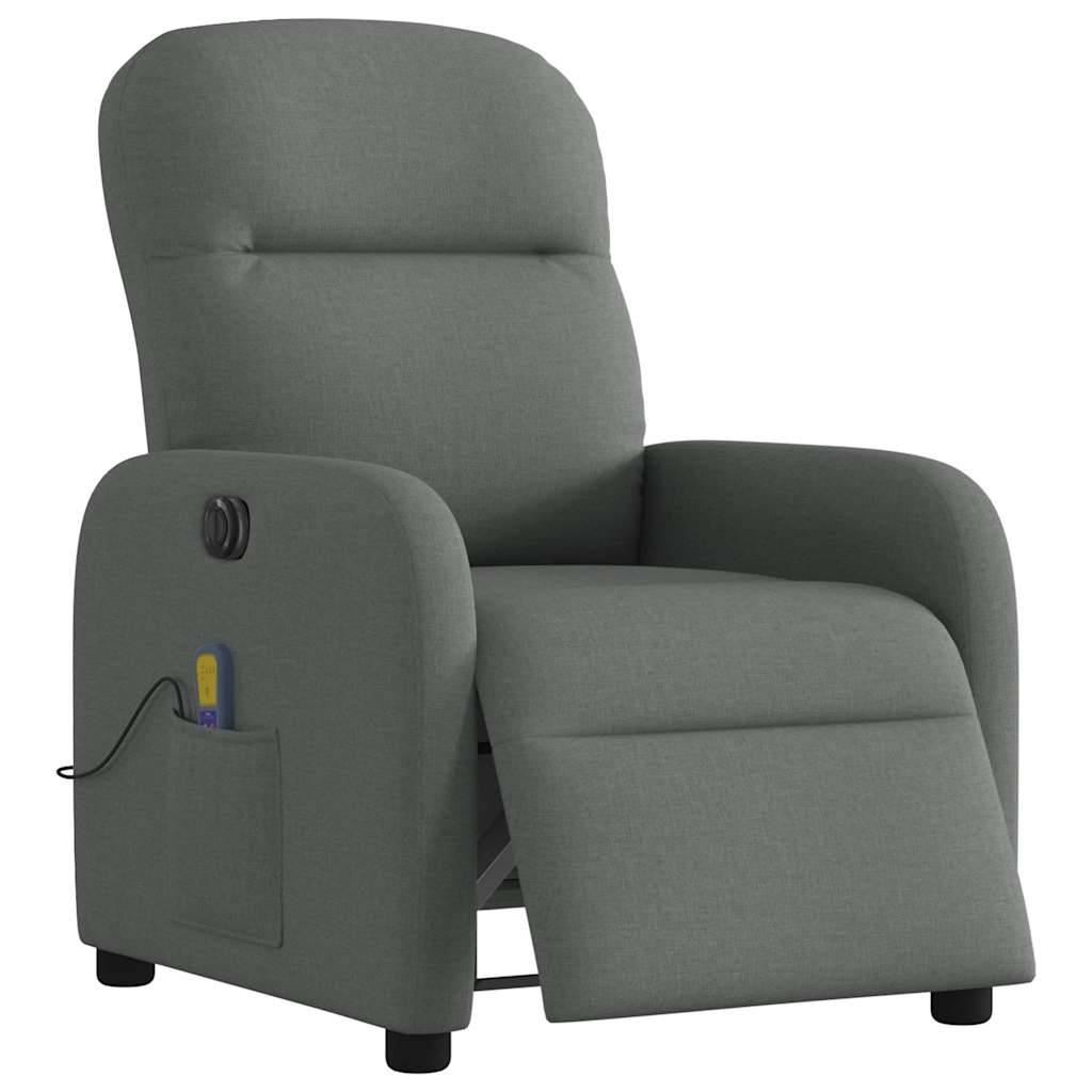 vidaXL Massagesessel Elektrisch Dunkelgrau Stoff