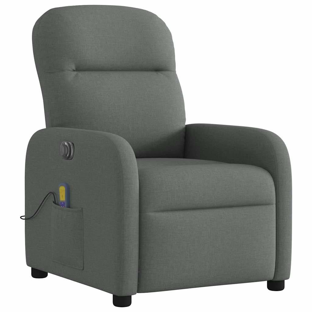 vidaXL Massagesessel Elektrisch Dunkelgrau Stoff