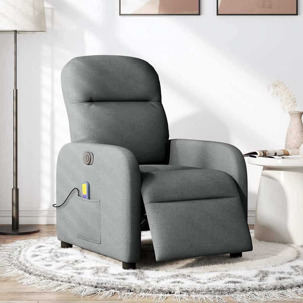 vidaXL Massagesessel Elektrisch Dunkelgrau Stoff