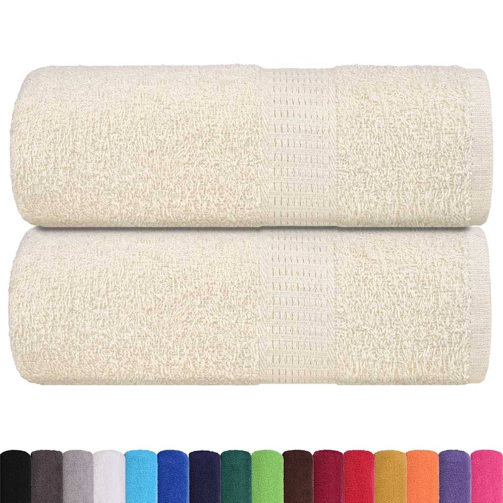 vidaXL Gästetücher 2 Stk. Creme 30x50 cm 360 g/m² 100% Baumwolle