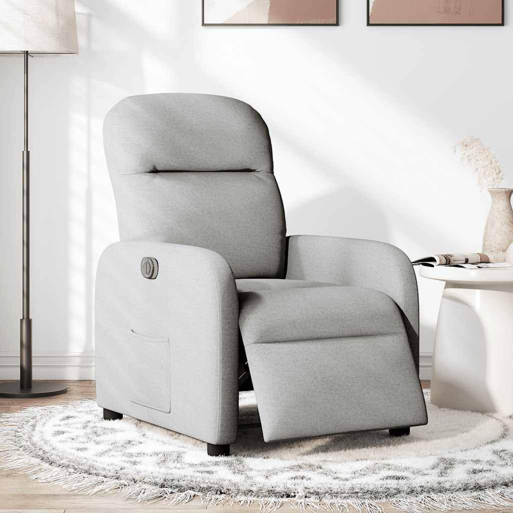 vidaXL Relaxsessel Elektrisch Wolkengrau Stoff