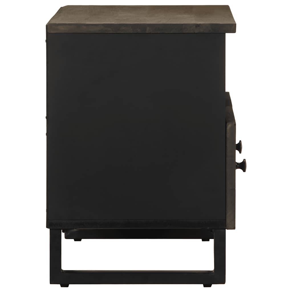 vidaXL TV-Schrank Schwarz 70x33x46 cm Massivholz Mango