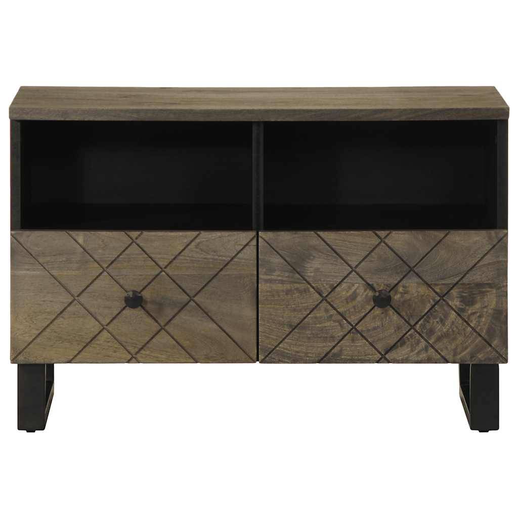 vidaXL TV-Schrank Schwarz 70x33x46 cm Massivholz Mango