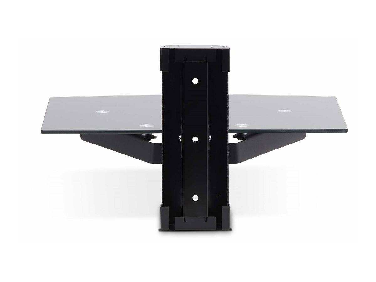 StarTech.com Floating Wall-Mounted AV Shelf, Adjustable Height Shelf For Under TV, Organize A/V Equipment On Black Tempe