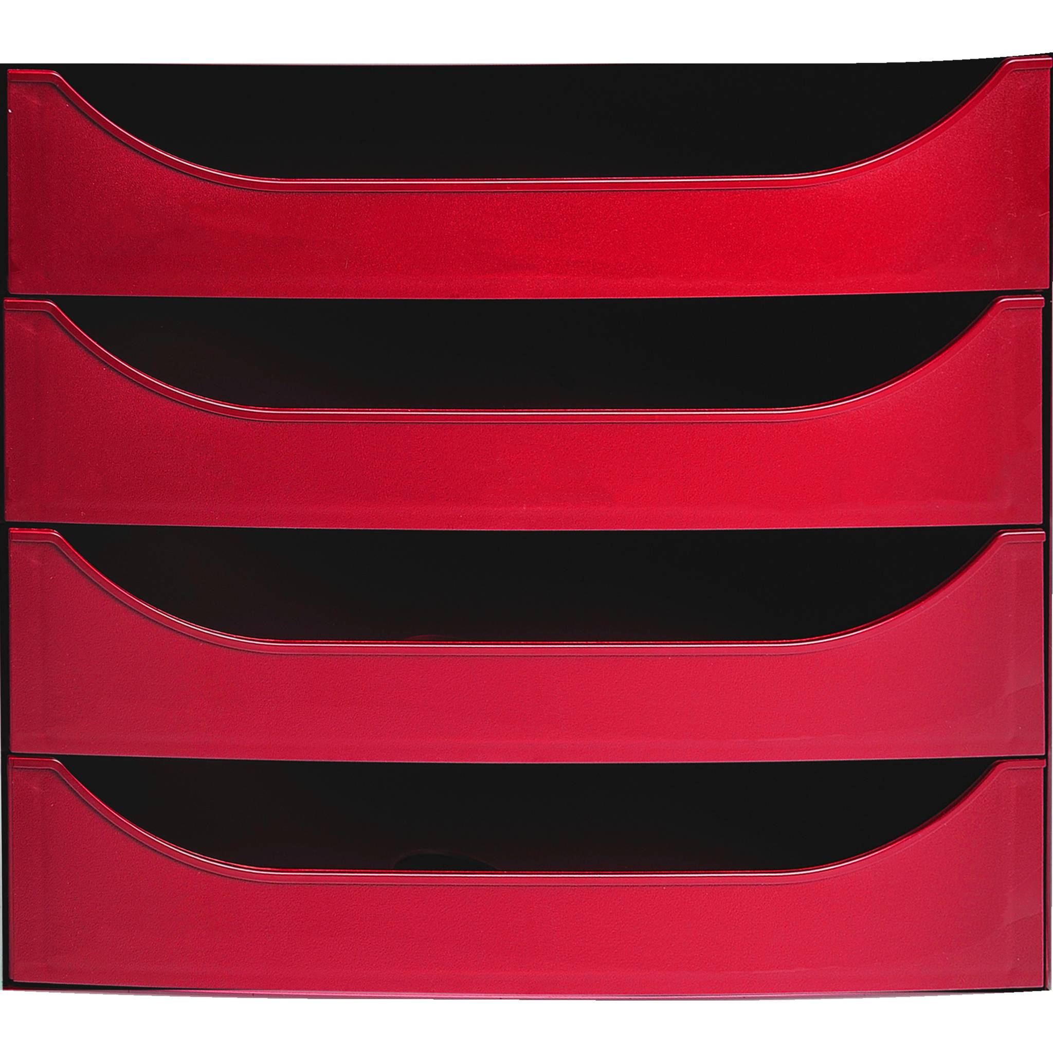 Exacompta ECOBOX Schubladenbox mit 4 Schubladen - Rot - 2286107D