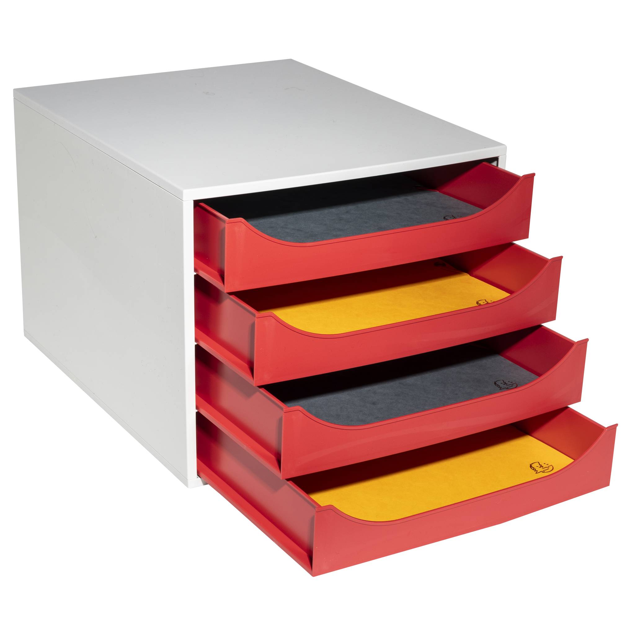 Exacompta ECOBOX Schubladenbox mit 4 Schubladen - Rot - 2286107D