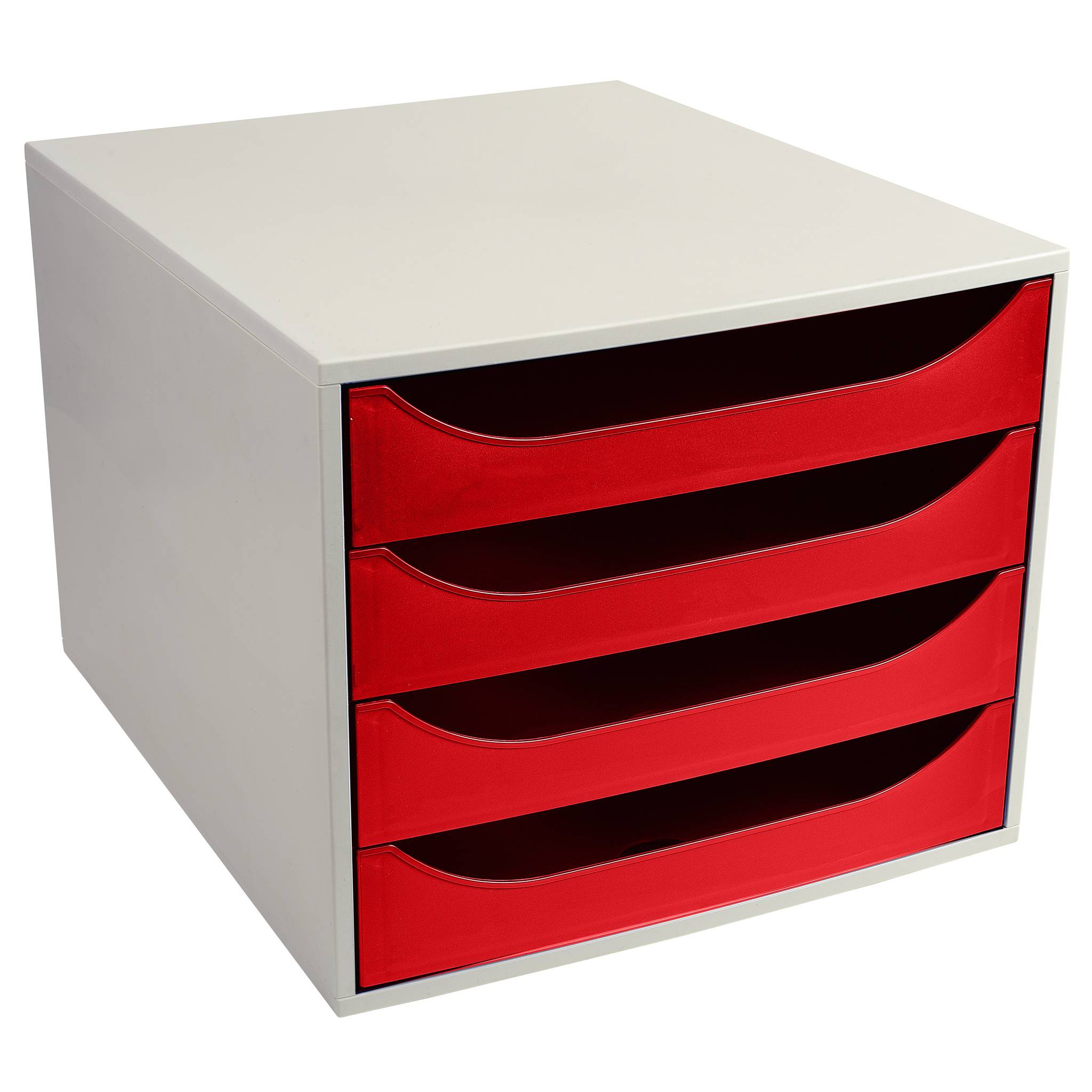 Exacompta ECOBOX Schubladenbox mit 4 Schubladen - Rot - 2286107D