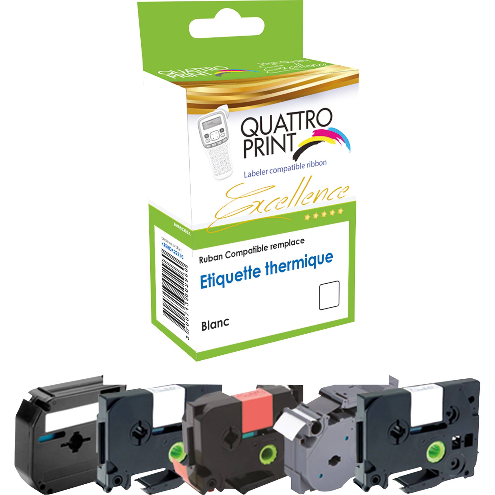 Quattro-Print Schriftband KRED45014 S0720540 12mmx7m bl/ws