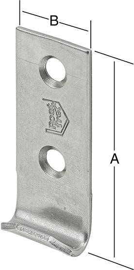 Schließhaken 44x18mm gerade, Edelstahl V2A - Artikel: 4003984180016