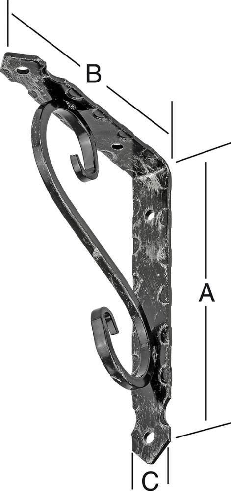 Schmiedeeiserne Konsole 200 x 150mm, schwarz - Artikel: 4003984270359