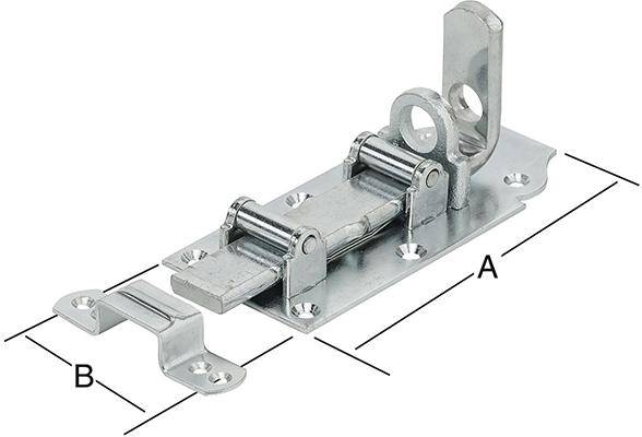 Rollen-Schlossriegel 160x70 mm verz. - Artikel: 4003984601849