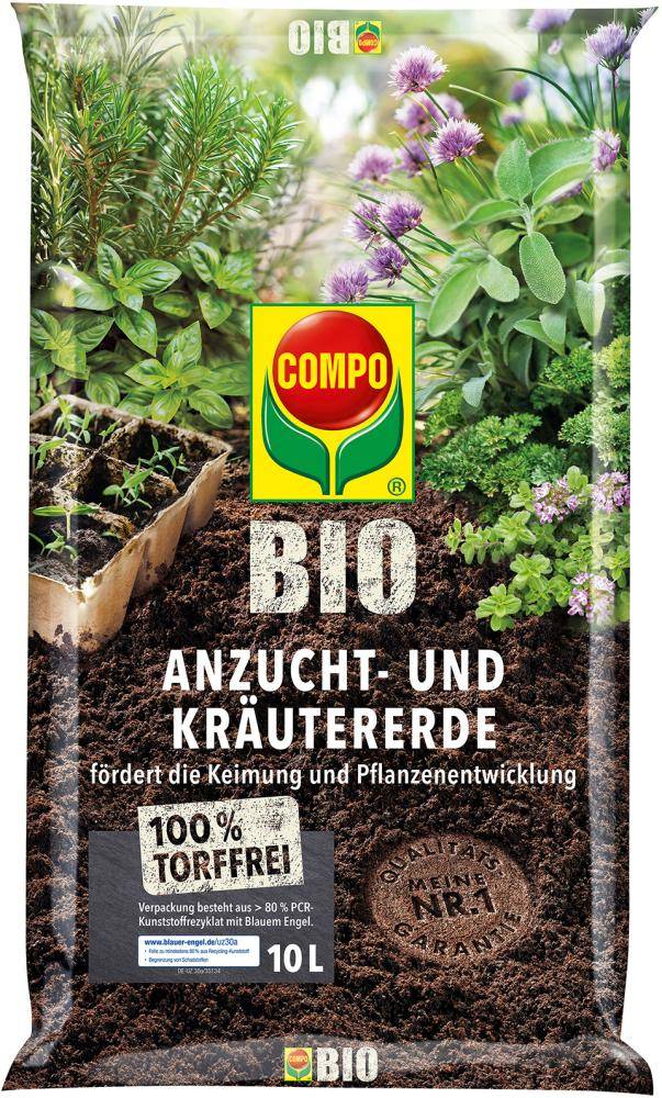 Anzucht- und Kräutererde torffrei 10 L COMPO BIO - Artikel: 4008398140267