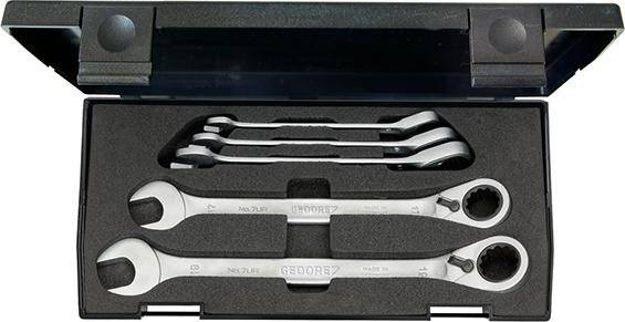 Ratschenschlüssel-Satz umschaltbar 8-19mm 5-teilig in Kassette Gedore - Artikel: 4010886895887