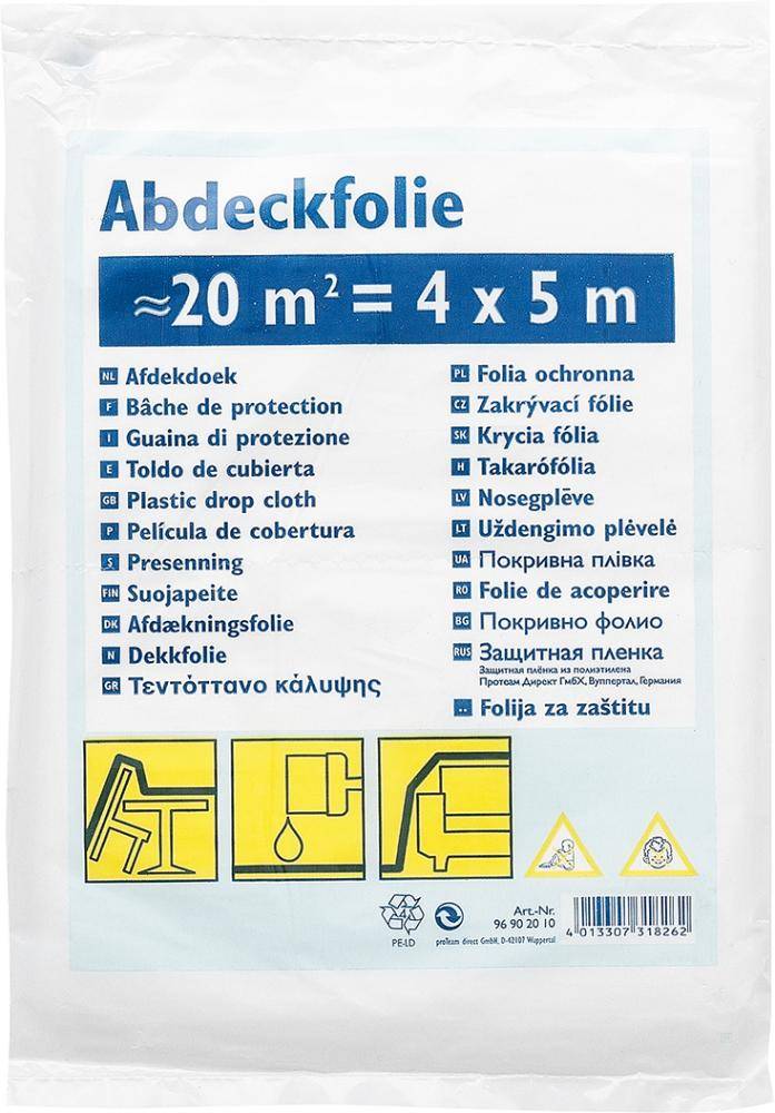 Abdeckplane HDPE Standard20 qm = 4 x 5 m - Artikel: 4013307318262