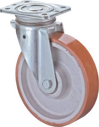 Lenkrolle 125mm N100.C10 Platte,Polyure Guss,KL N100.C10.129 - Artikel: 4021885099015