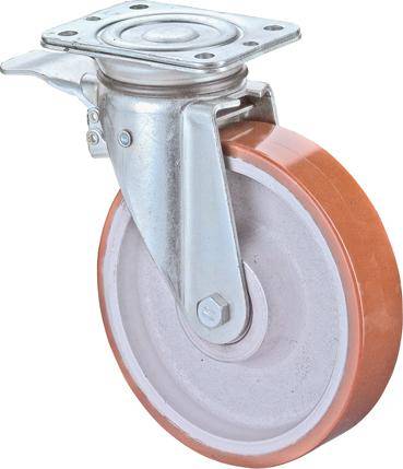 Lenkrolle 200mm N120.C10 Pl.,Polyure Guss,KL,Fest N120.C10.203 - Artikel: 4021885099121